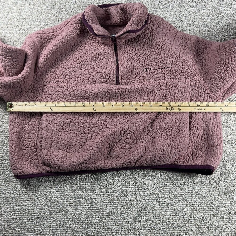 Champion Cropped Sherpa 1/4 Zip Pullover Women’s Size Large - Picture 5 of 7